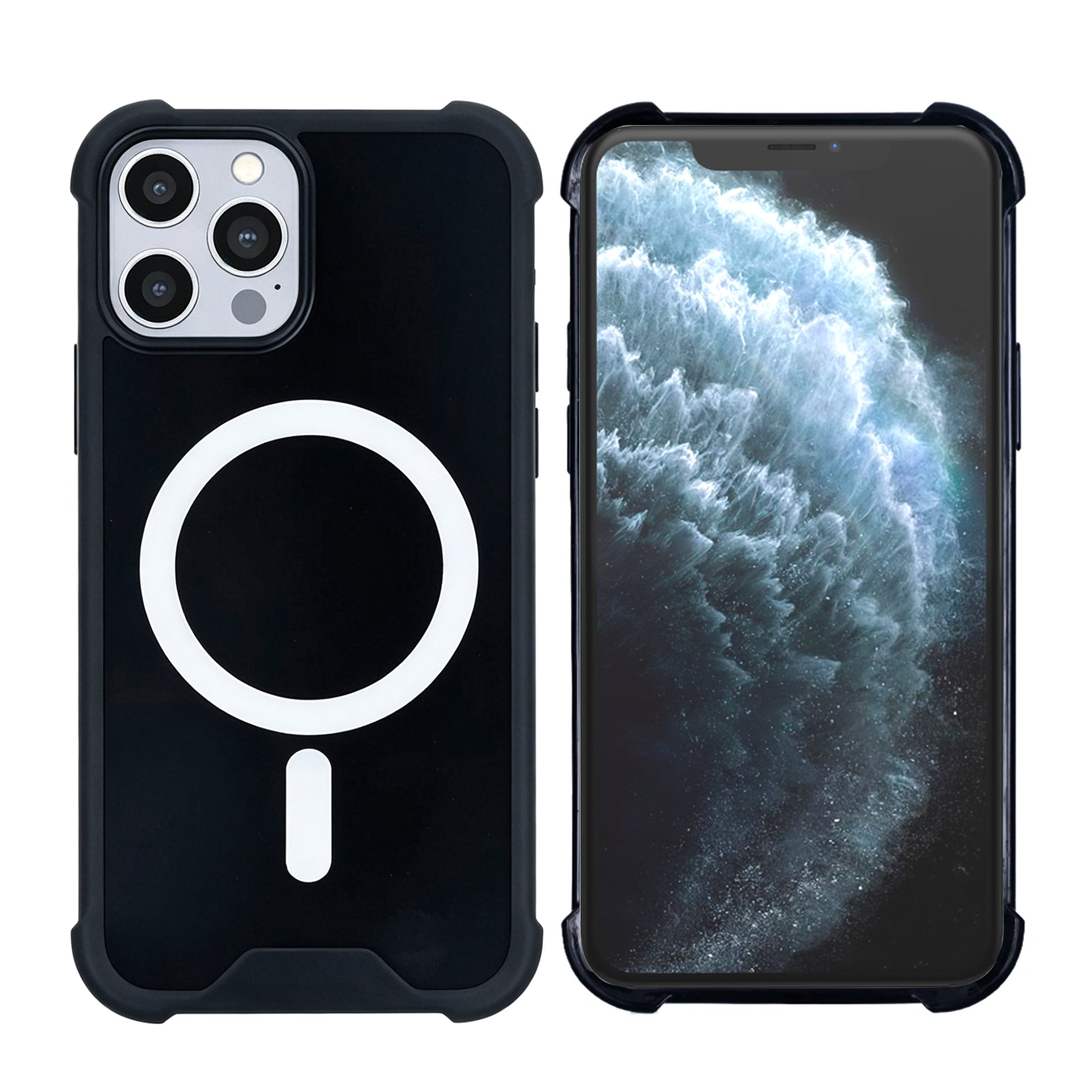 Rixus Anti-Burst Case With MagSafe Compatible For Apple iPhone 11 Pro Black