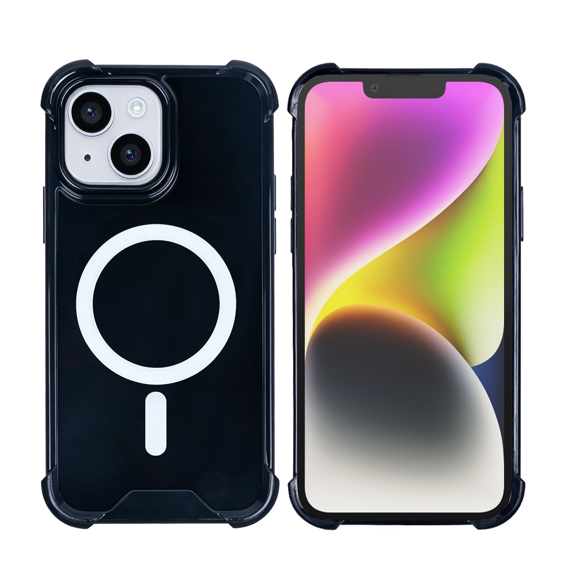 Rixus Anti-Burst Case With MagSafe Compatible For Apple iPhone 14 Black