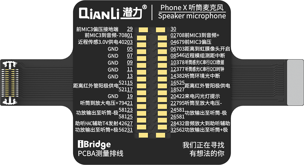 Substituição do altifalante e microfone QIANLI FPC iBridge Toolplus For Apple X