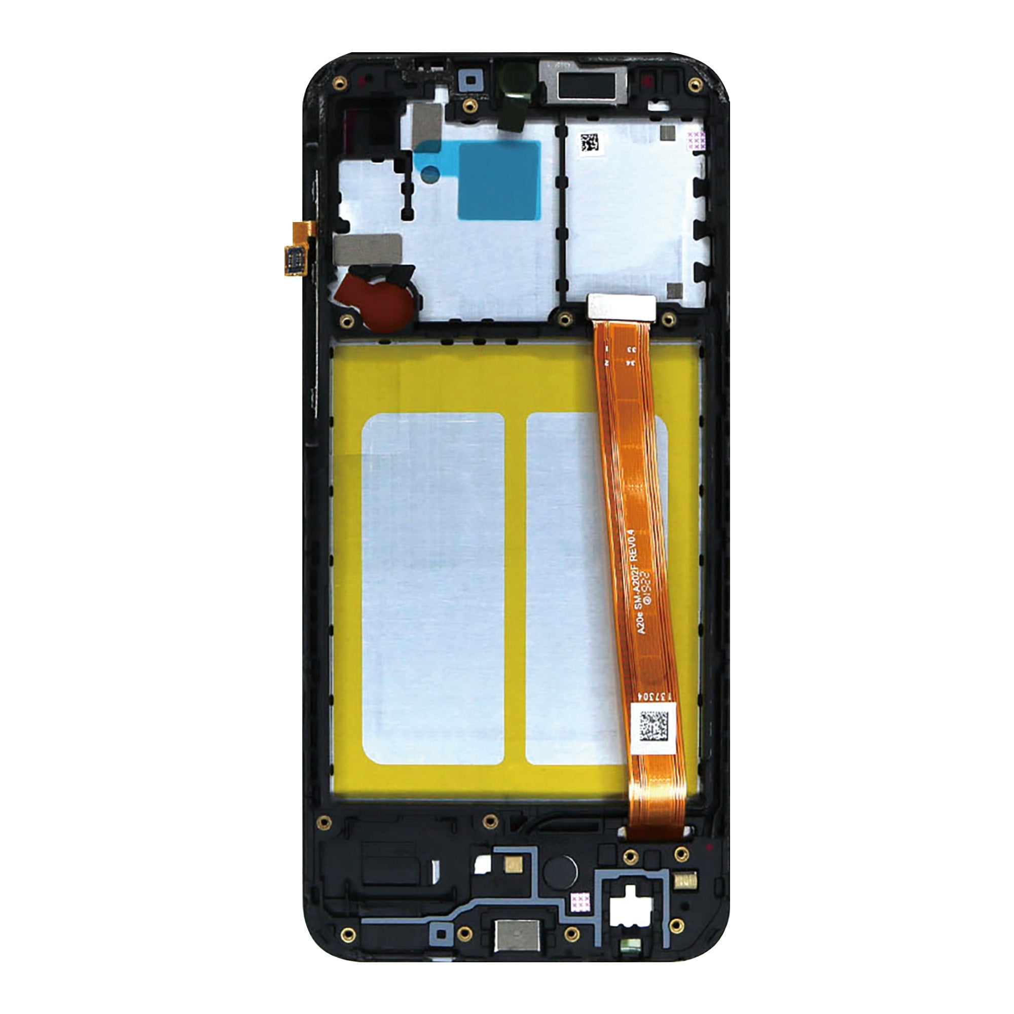 Samsung Galaxy A20e A202F Ecrã e digitalizador com moldura Preto Service Pack