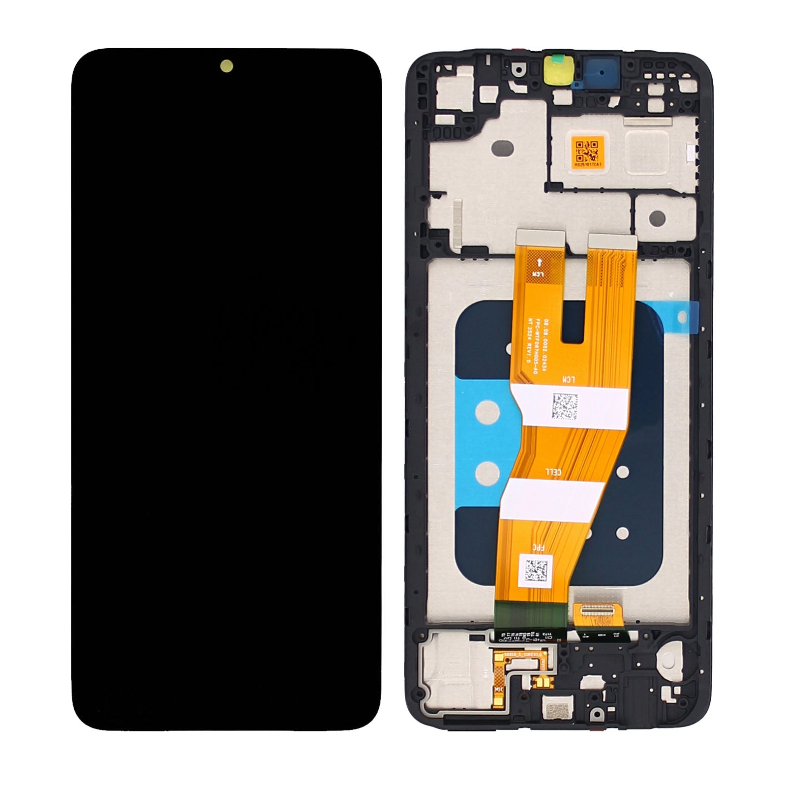 Samsung Galaxy A05 A055F Ecrã e digitalizador com moldura Preto Service Pack