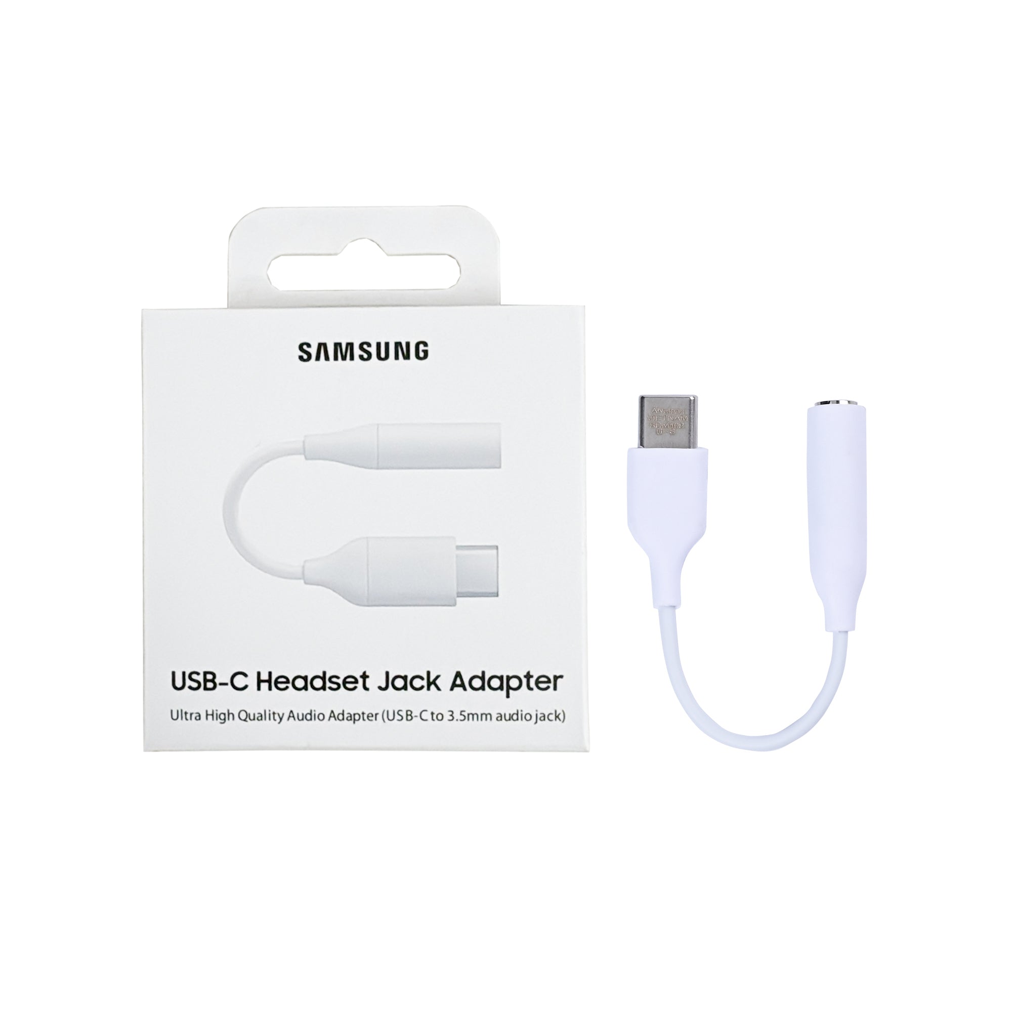 Adaptador de tomada para auscultador USB-C da Samsung Caixa de retalho original branca