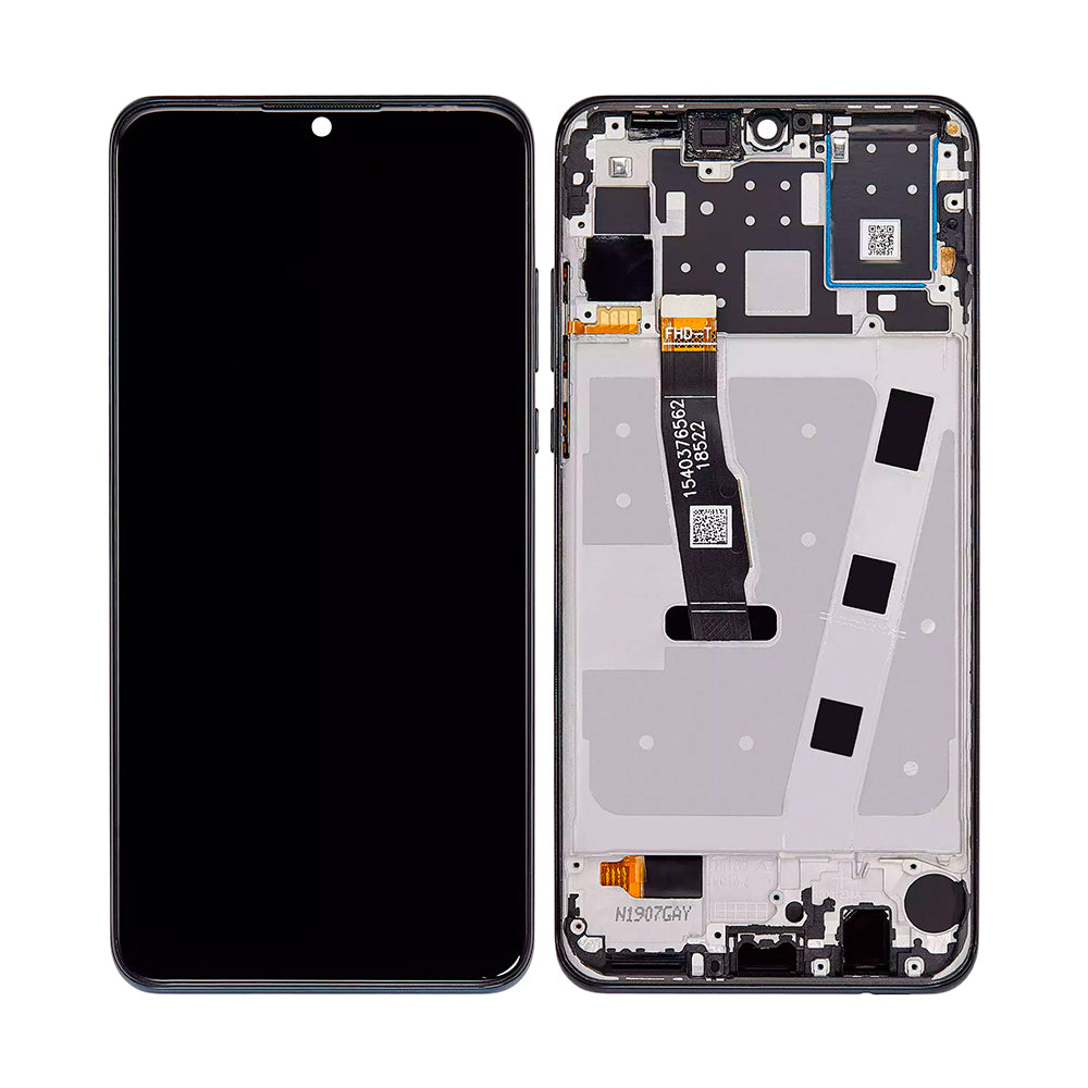 Huawei P30 Lite Ecrã e digitalizador com moldura Preto meia-noite OEM