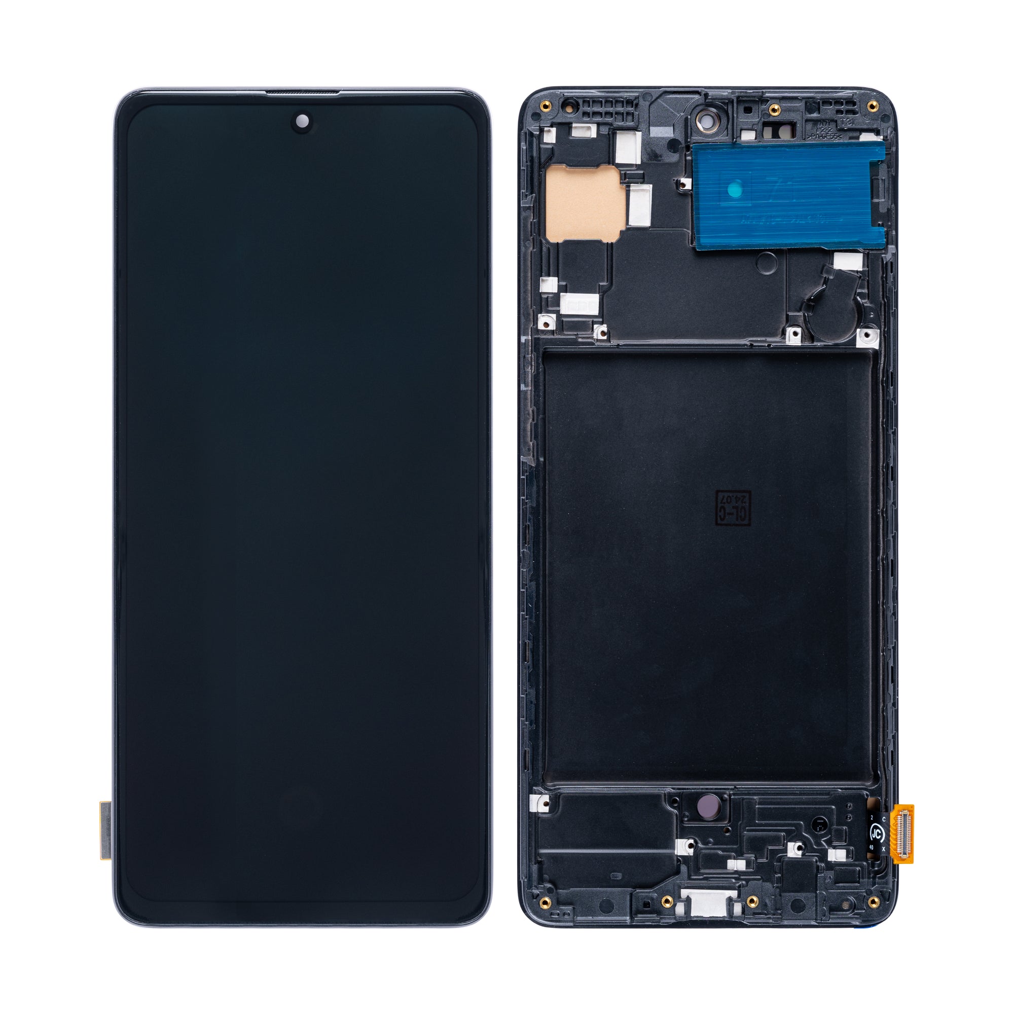 Samsung Galaxy A71 A715F Ecrã e digitalizador com moldura Preto Soft-OLED