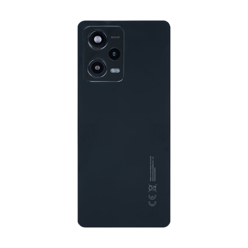 Capa traseira para Xiaomi Redmi Note 12 Pro 5G com lente, cor preto ônix, OEM