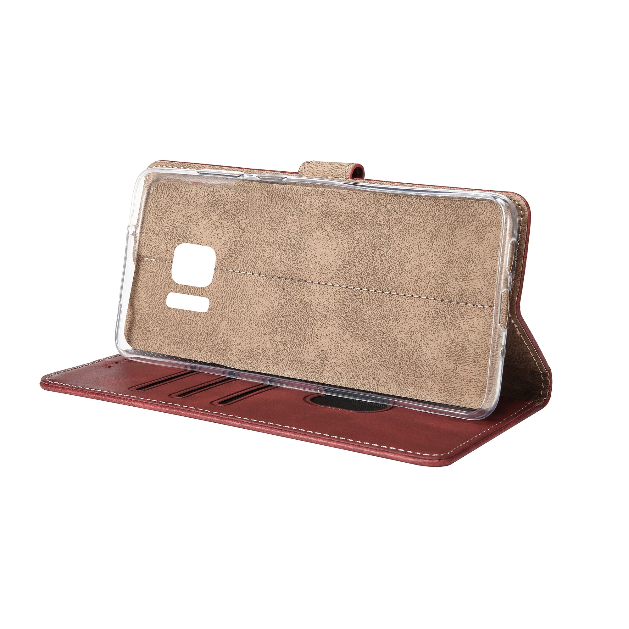Estante de livros Rixus para Samsung Galaxy S7 Edge Vermelho escuro