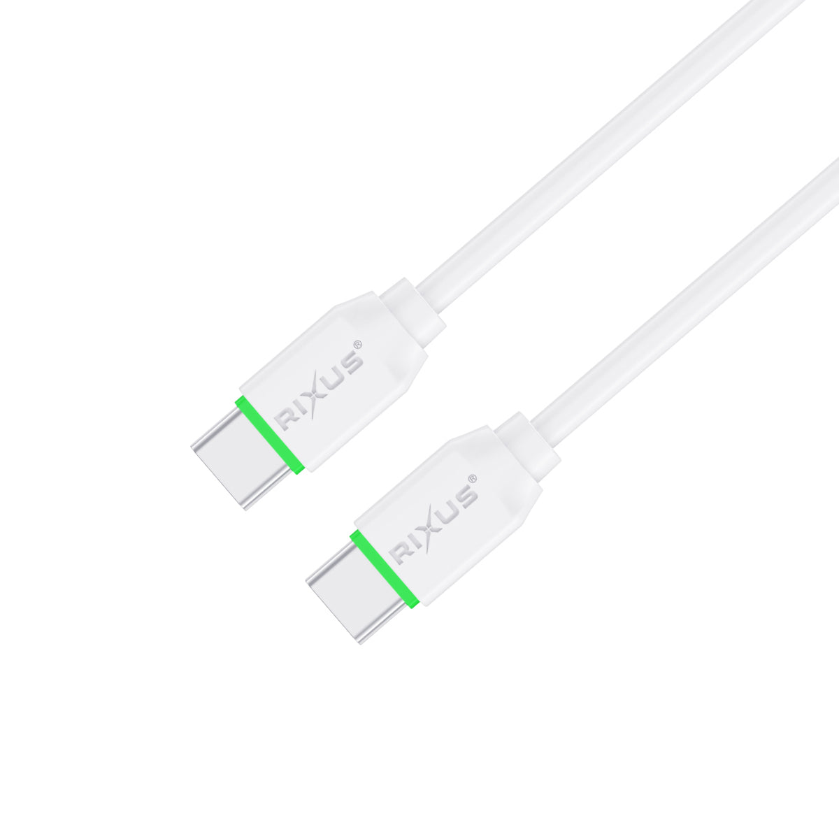 Cabo USB-C para USB-C de carregamento rápido Rixus RXUC18C Branco