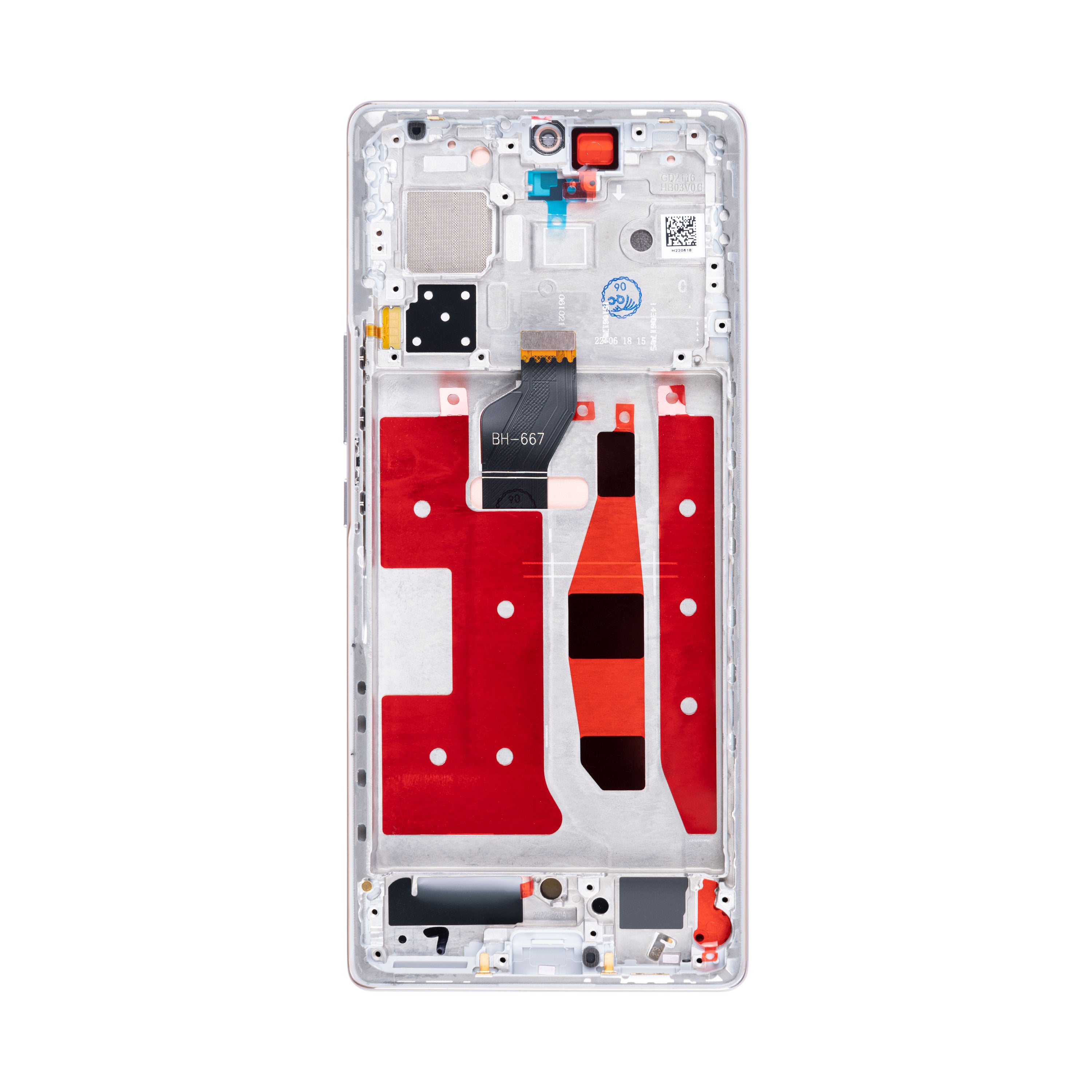 Ecrã e digitalizador Honor 70 com moldura prateada cristalina OEM