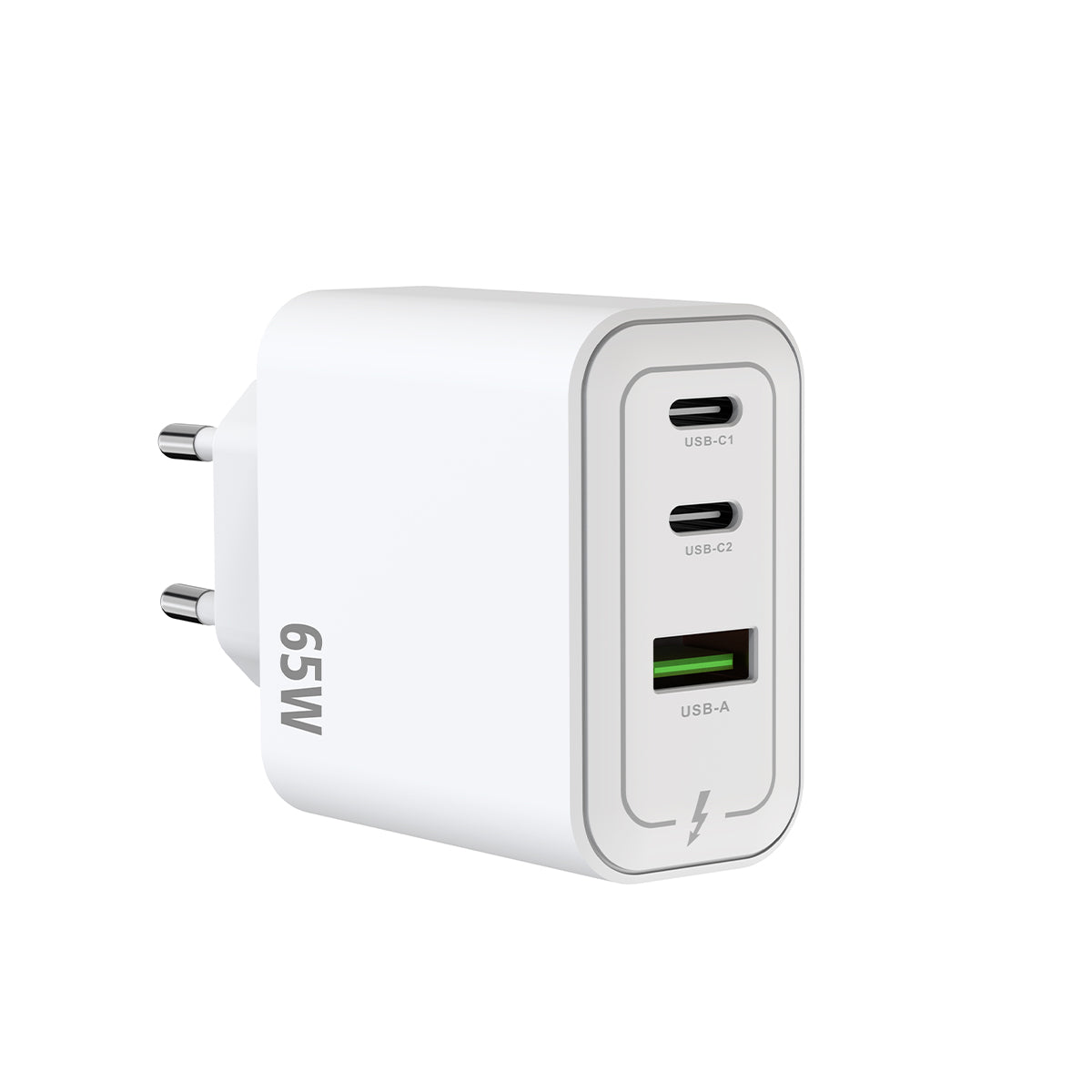 Adaptador de corrente multiporta Rixus RXHC67 GaN 65W Branco