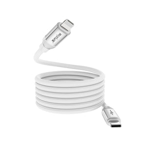 Rixus RXUC59L Magnetic Charging Cord USB-C To Lightning Connector 1m 30W White