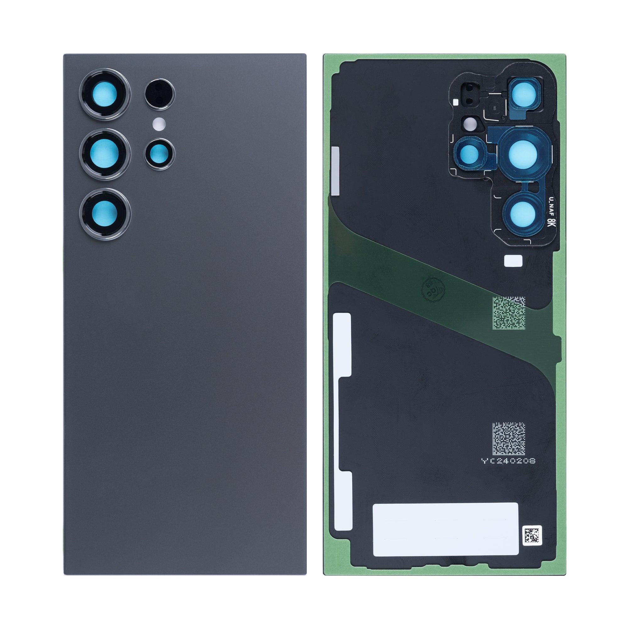 Capa traseira Samsung Galaxy S24 Ultra S928B com lente em titânio preto OEM