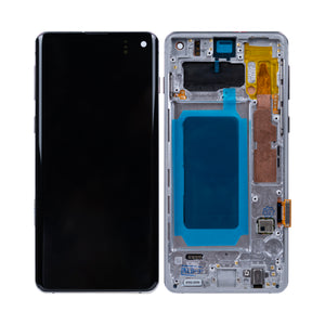 Samsung Galaxy S10 G973F Ecrã e digitalizador com moldura Prisma Branco Refurbished
