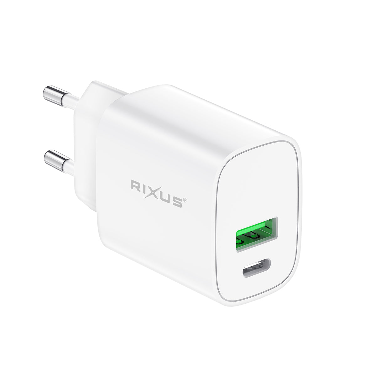 Carregador rápido adaptável Rixus RX90S QC 3.0 e PD 20W (ecrã de contador)