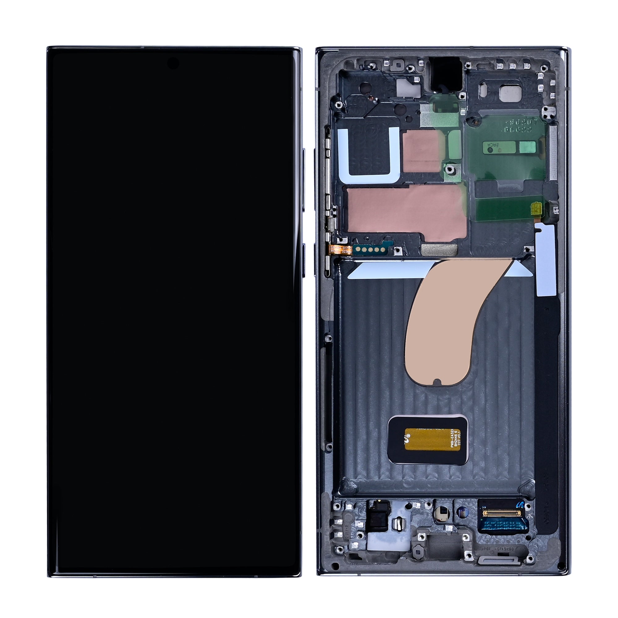 Samsung Galaxy S23 Ultra S918B Ecrã e digitalizador com moldura verde pré-montado