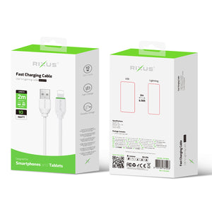 Rixus RXU82A Boost Data Cable USB To Lightning Connector 2m
