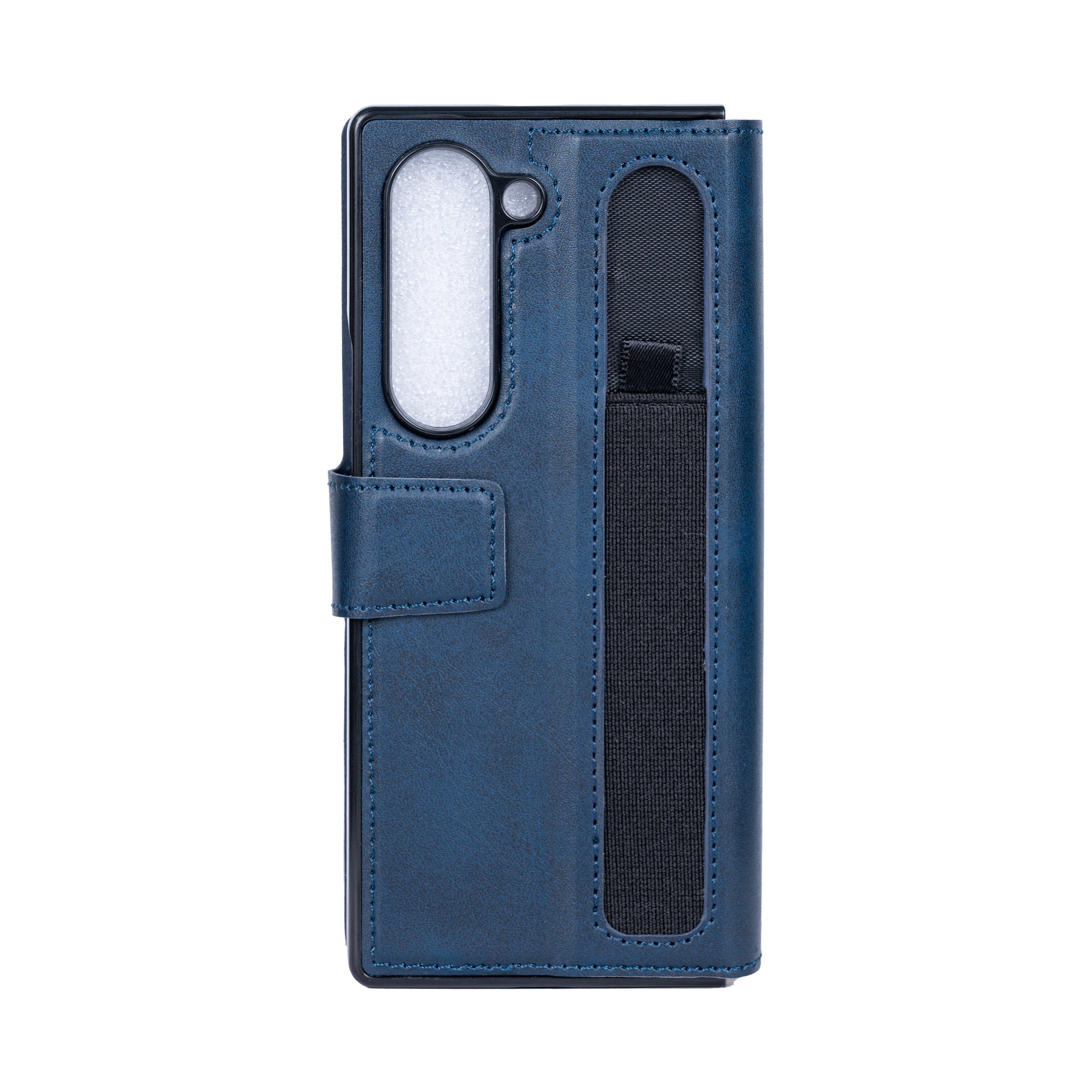 Rixus Capa para carteira com suporte para caneta para Samsung Galaxy Z Fold5 Azul