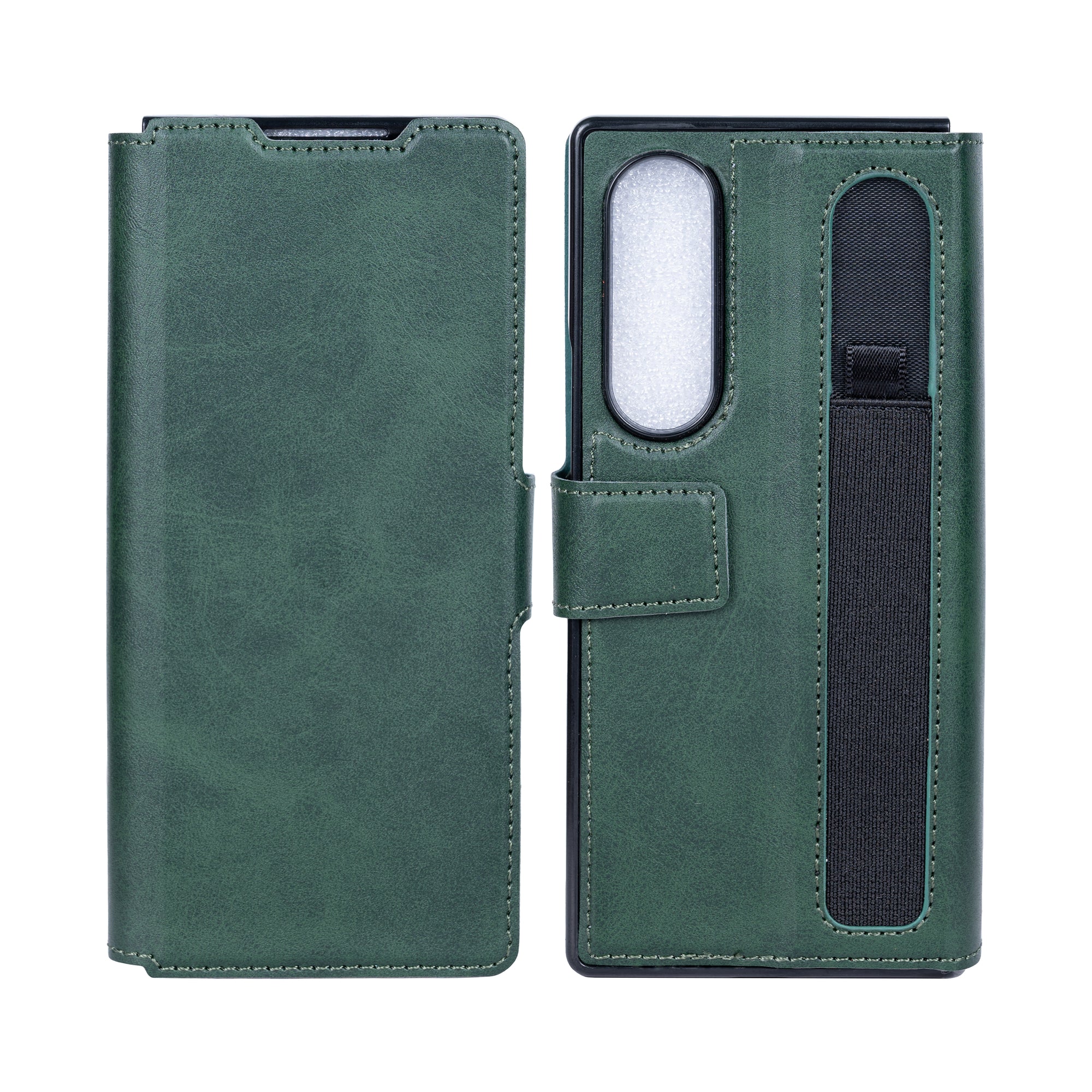 Capa para carteira Rixus com suporte para caneta para Samsung Galaxy Z Fold4 Verde