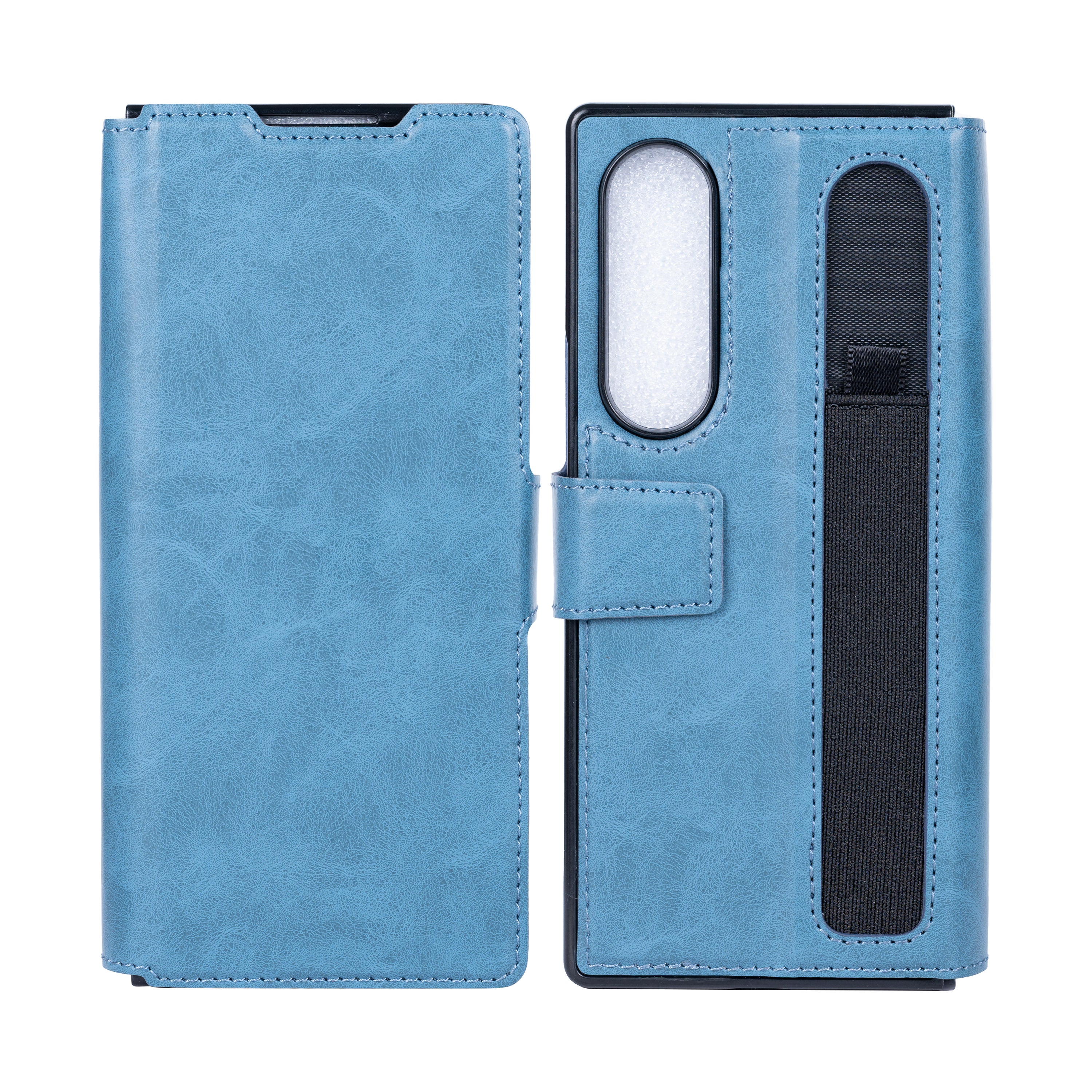 Capa Rixus com suporte para caneta para Samsung Galaxy Z Fold4 Sierra Blue