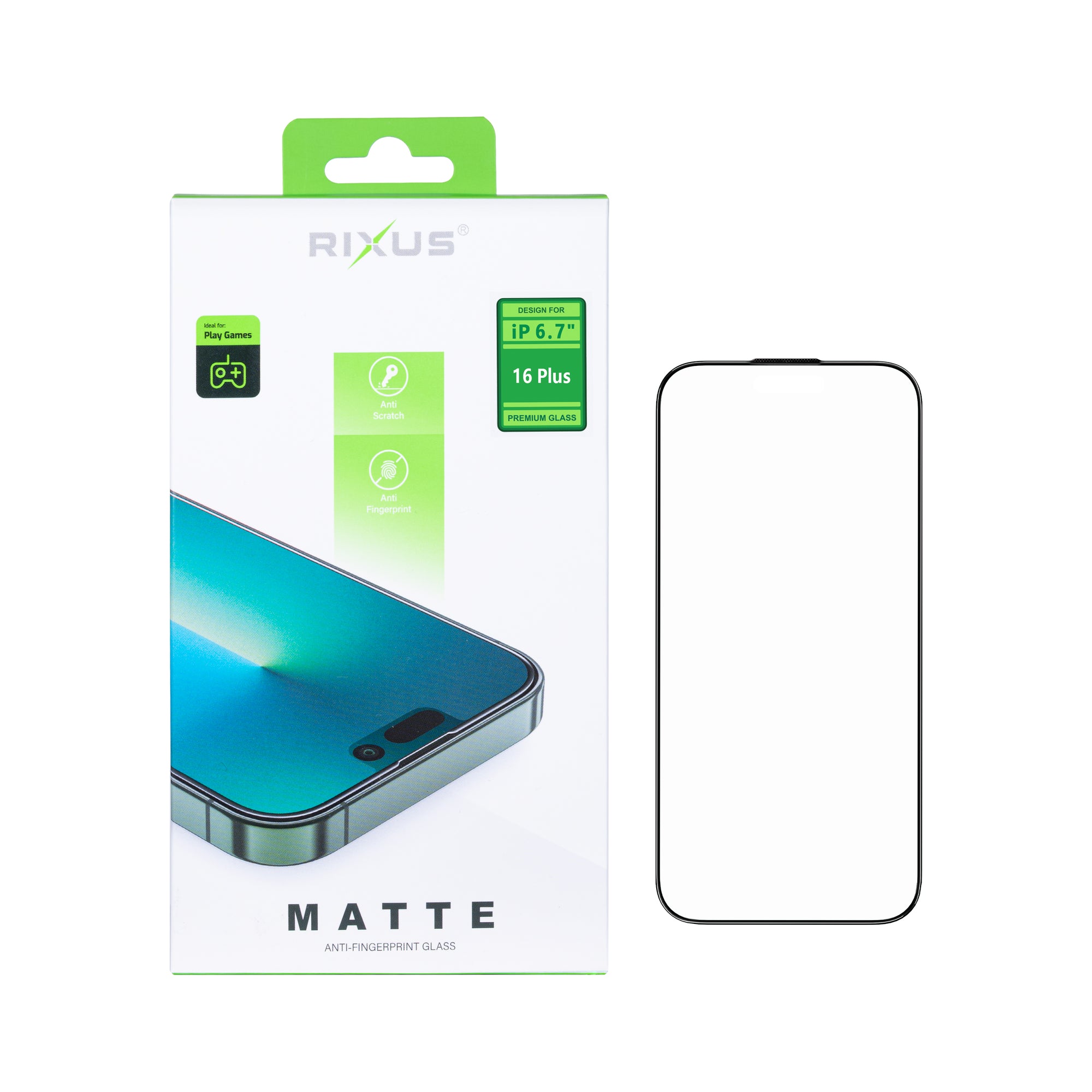 Vidro temperado mate Rixus For Apple iPhone 16 Plus