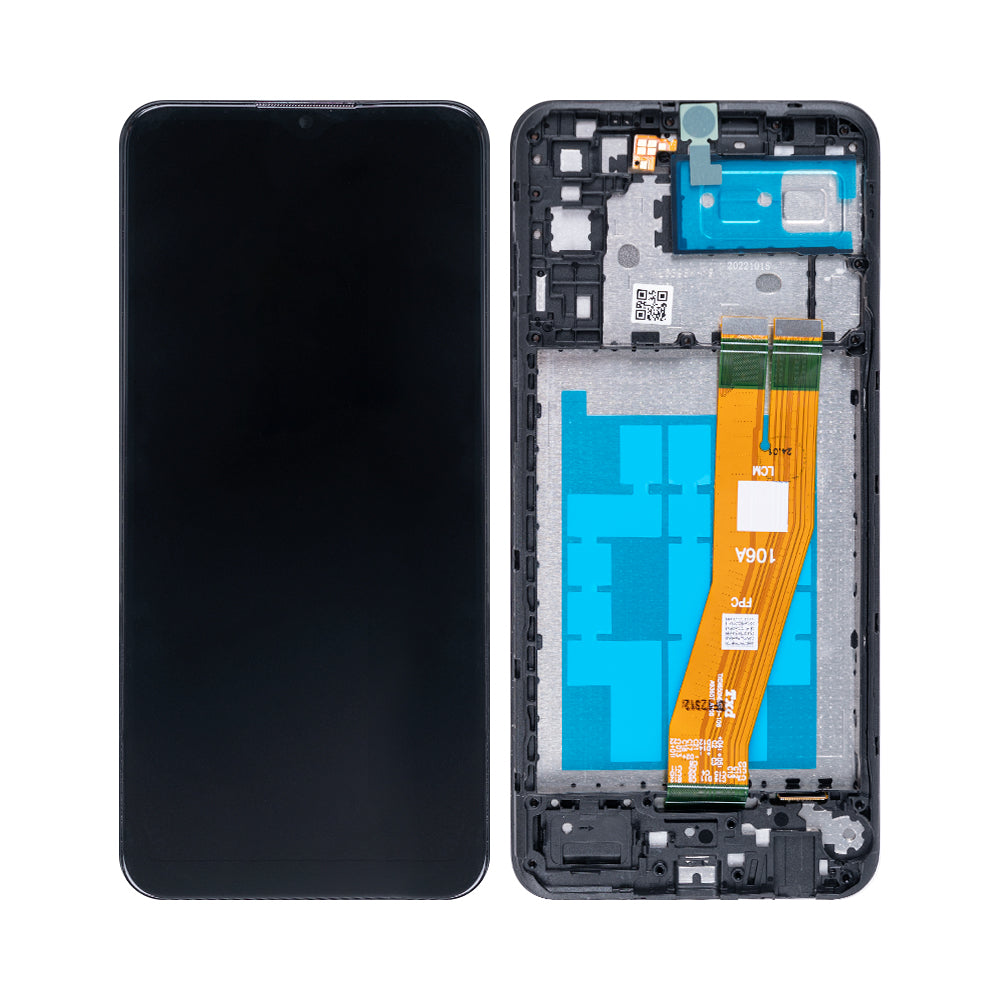 Samsung Galaxy A04e A042F Ecrã e digitalizador com moldura Preto OEM