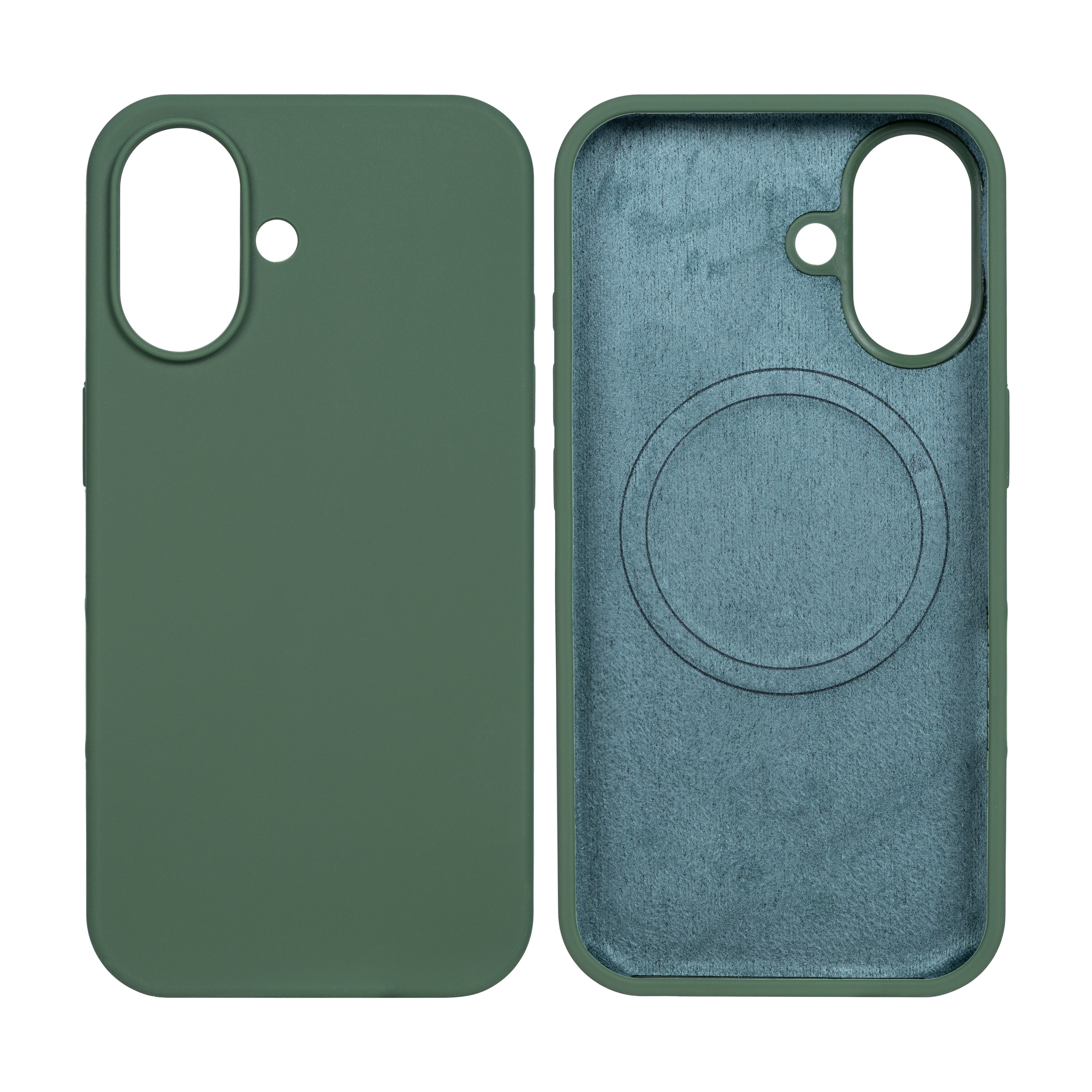 Rixus Soft TPU Phone Case With MagSafe Compatible For Apple iPhone 16 Dark Green