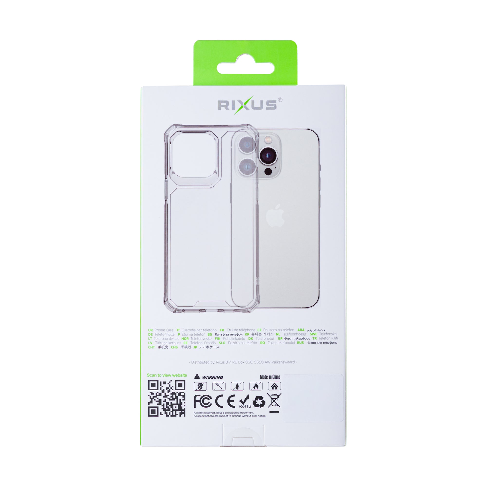 Capa anti-choque Rixus Armor-X For Apple iPhone 16 Pro Transparente