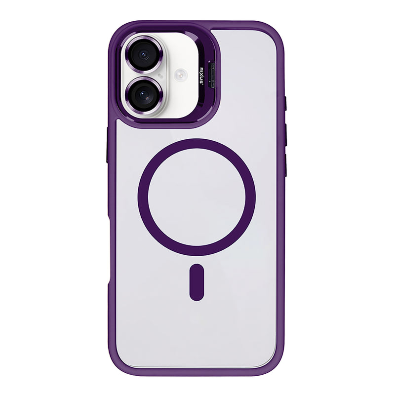 Rixus Classic 03 Case With MagSafe Compatible For Apple iPhone 16 Deep Purple