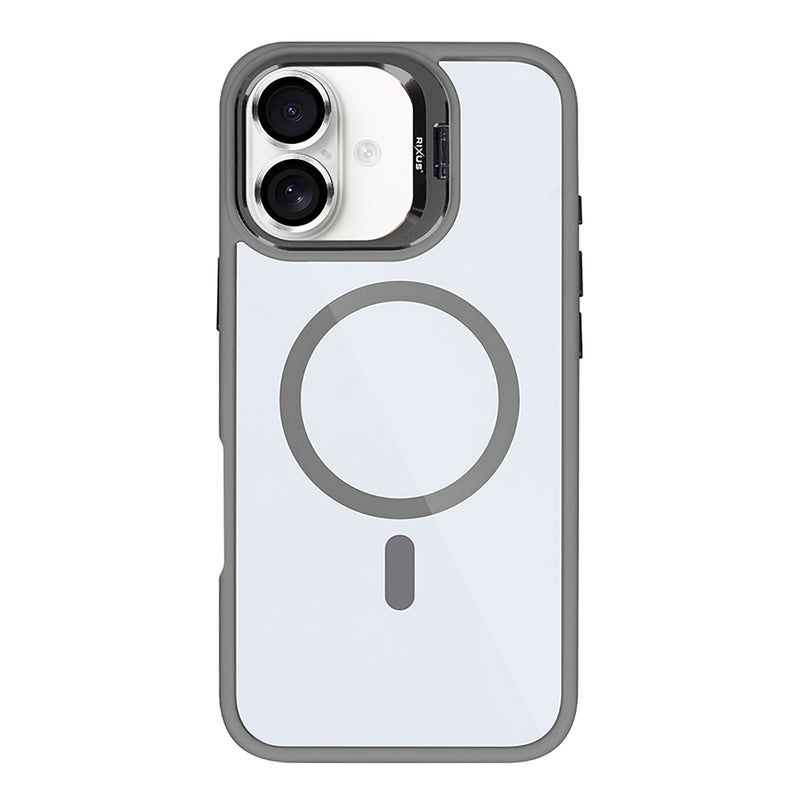 Rixus Classic 03 Case With MagSafe Compatible For Apple iPhone 16 Titanium Grey