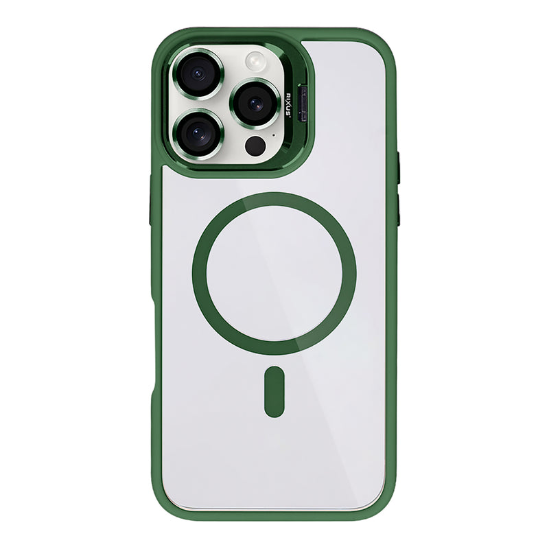 Rixus Classic 03 Case With MagSafe Compatible For Apple iPhone 16 Pro Dark Green