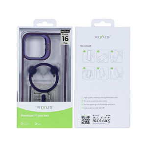 Rixus Classic 03 Case With MagSafe Compatible For Apple iPhone 16 Plus Deep Purple