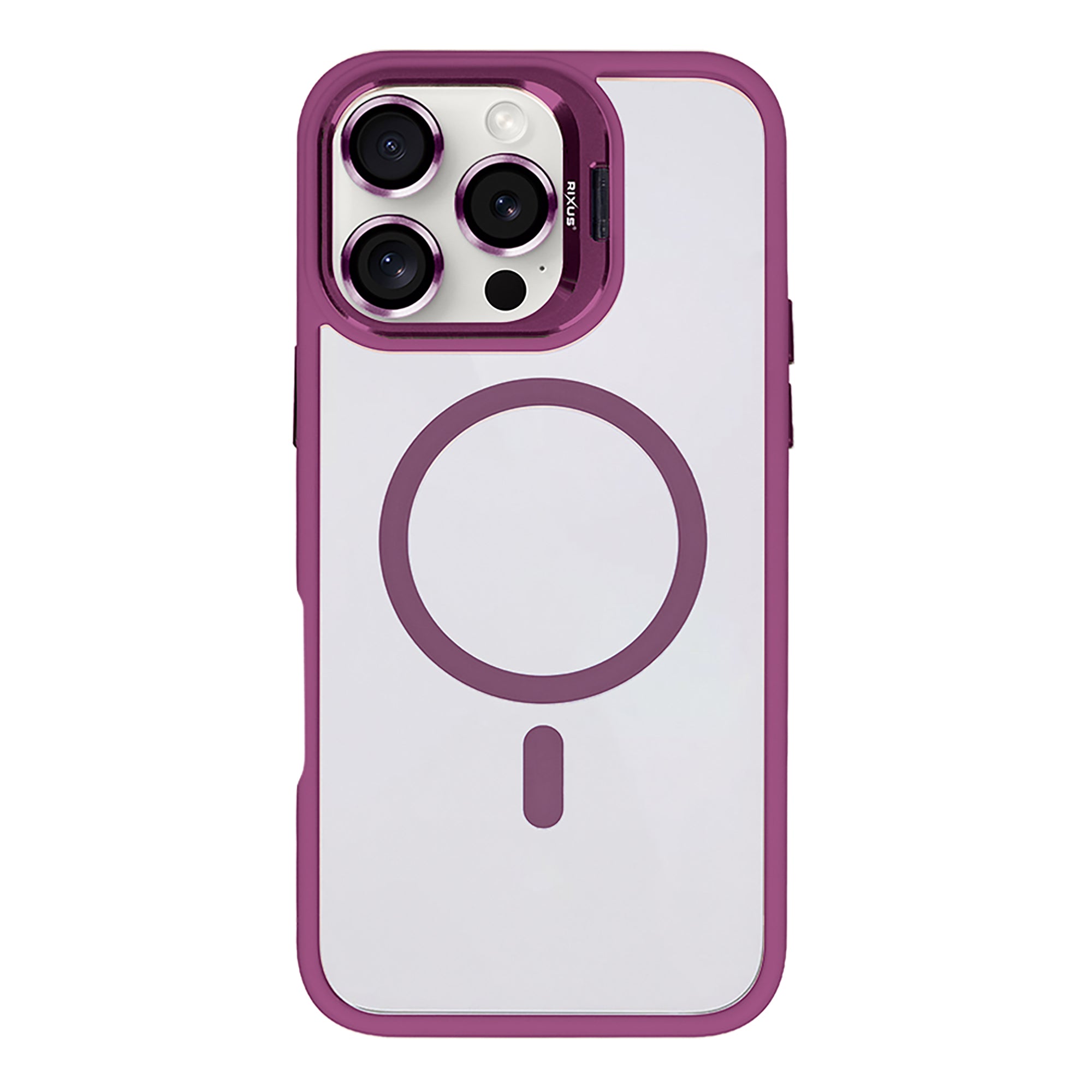 Rixus Classic 03 Case With MagSafe Compatible For Apple iPhone 16 Pro Max Dark Pink