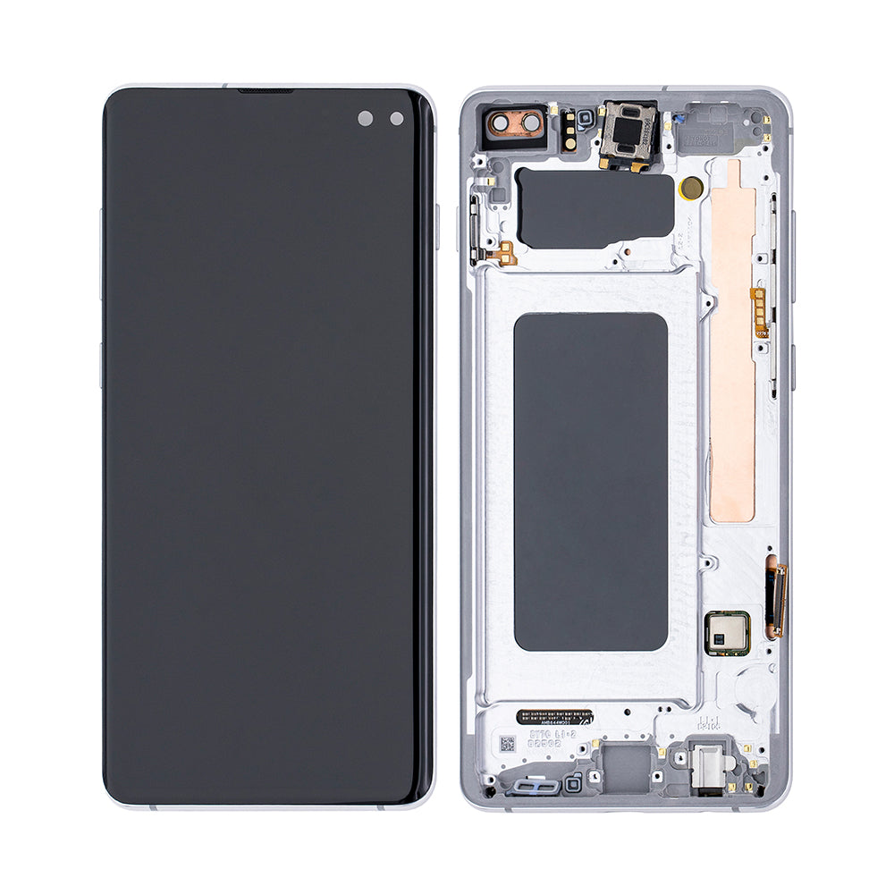 Samsung Galaxy S10 Plus G975F Ecrã e digitalizador com moldura Prisma Branco Refurbished