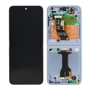 Samsung Galaxy Z Flip6 F741B Ecrã principal e digitalizador com moldura azul Pacote de serviço