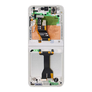 Samsung Galaxy Z Flip6 F741B Ecrã principal e digitalizador com moldura branca Pacote de serviço