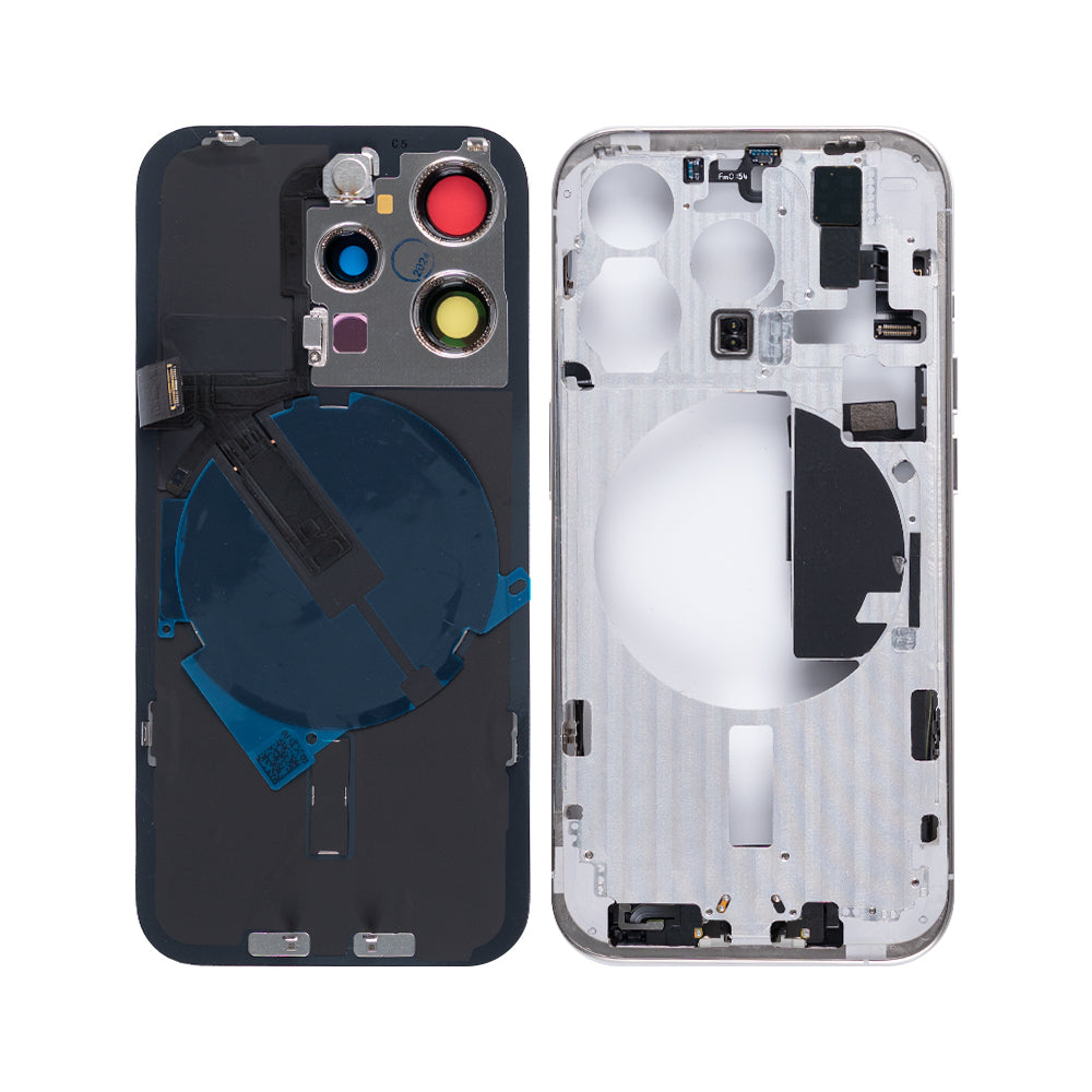 For Apple 15 Pro Carcaça com peças pequenas Titânio branco OEM