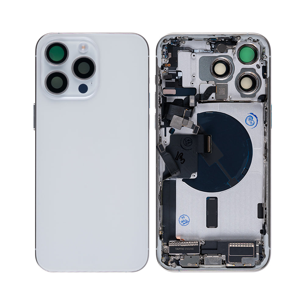 For Apple 15 Pro Max Carcaça com peças pequenas Titânio branco OEM