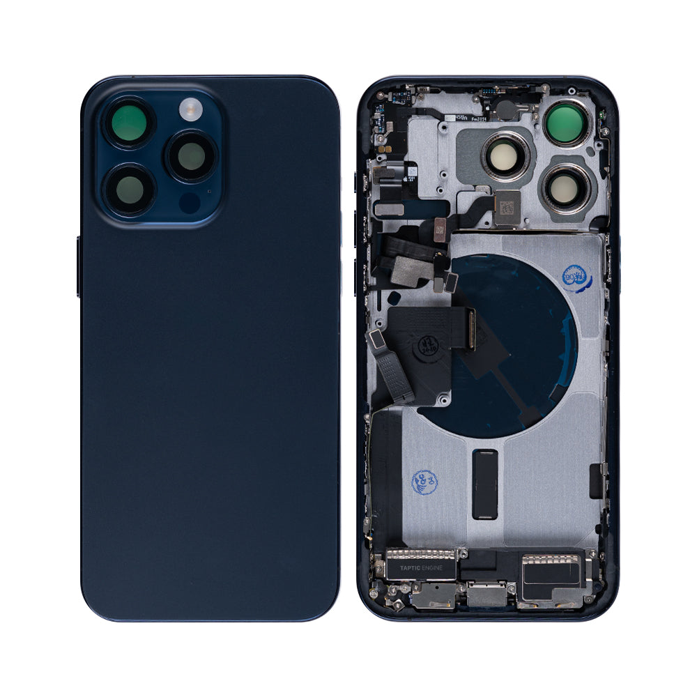 For Apple 15 Pro Max Caixa com peças pequenas Titânio azul OEM