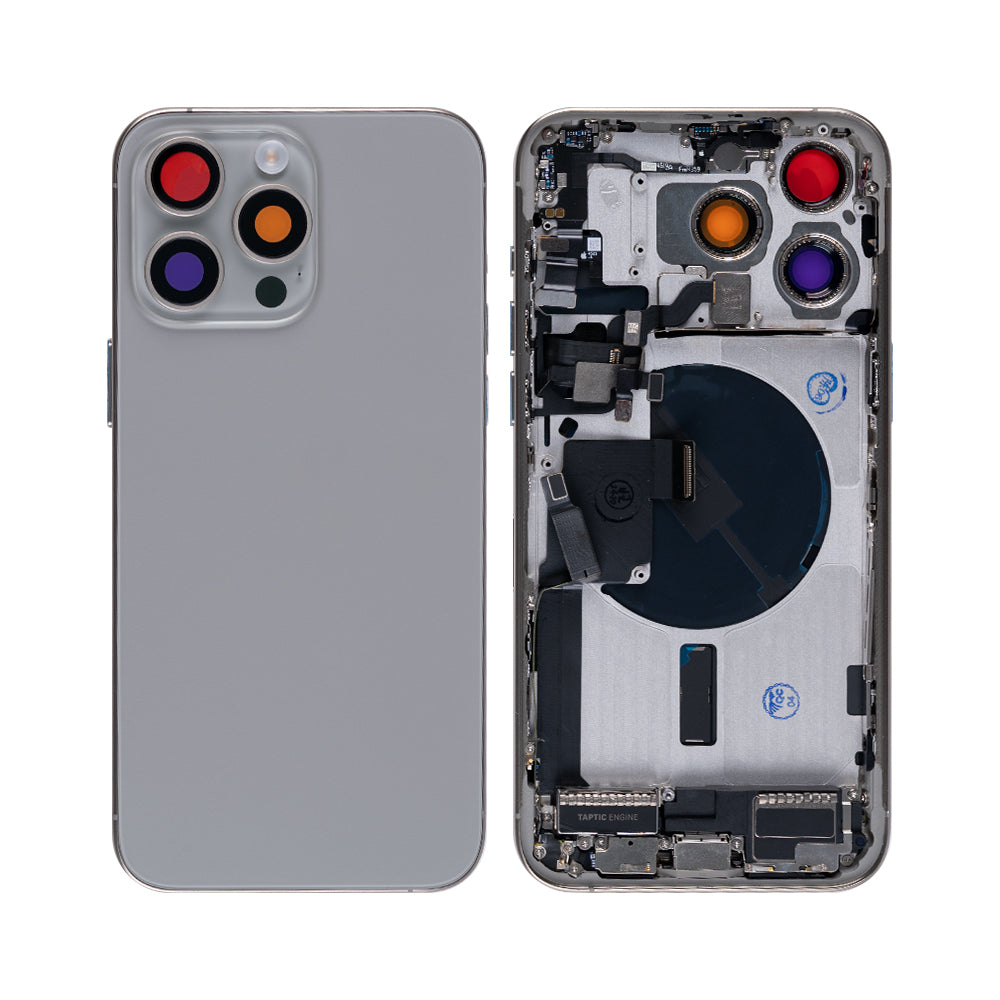 For Apple 15 Pro Max Carcaça com peças pequenas Titânio natural OEM