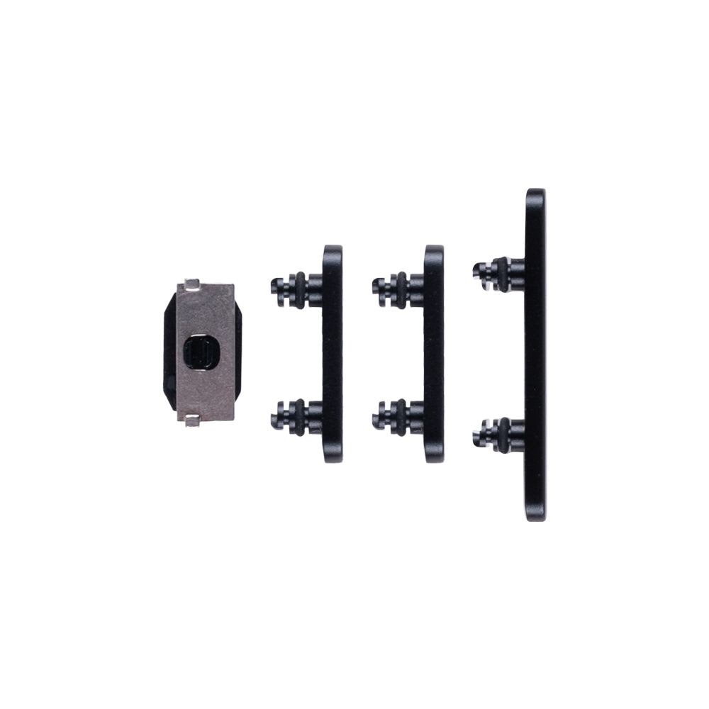 For Apple 15, 15 Plus Conjunto de botões laterais pretos (4 unidades)