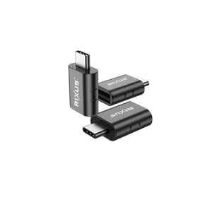 Rixus RXOTG02 USB-A To USB-C OTG Adapter Space Gray (2-Pack)