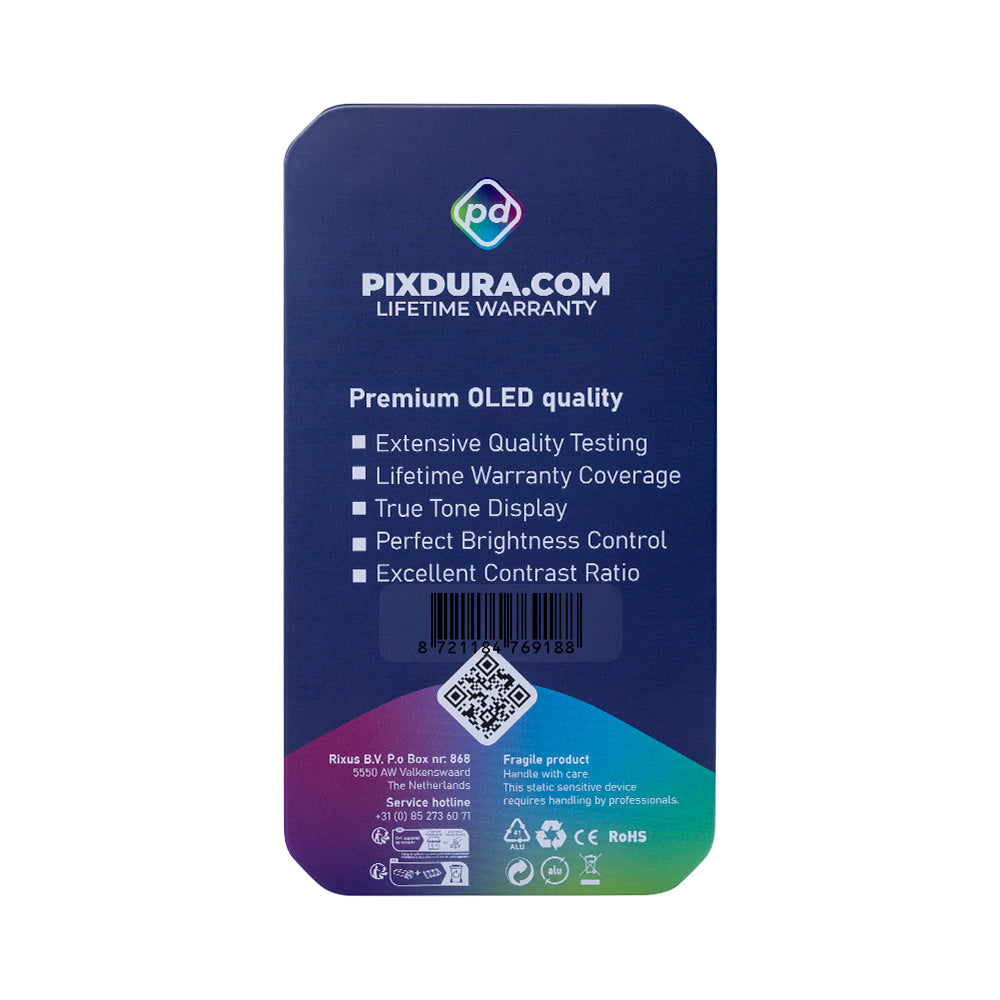 PIXDURA For Apple 15 Plus Ecrã e Digitalizador Soft-OLED (IC Removível) (60Hz)