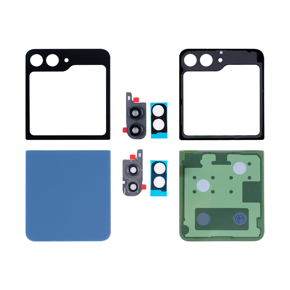 Conjunto de capa traseira Samsung Galaxy Z Flip5 F731B com lente azul OEM