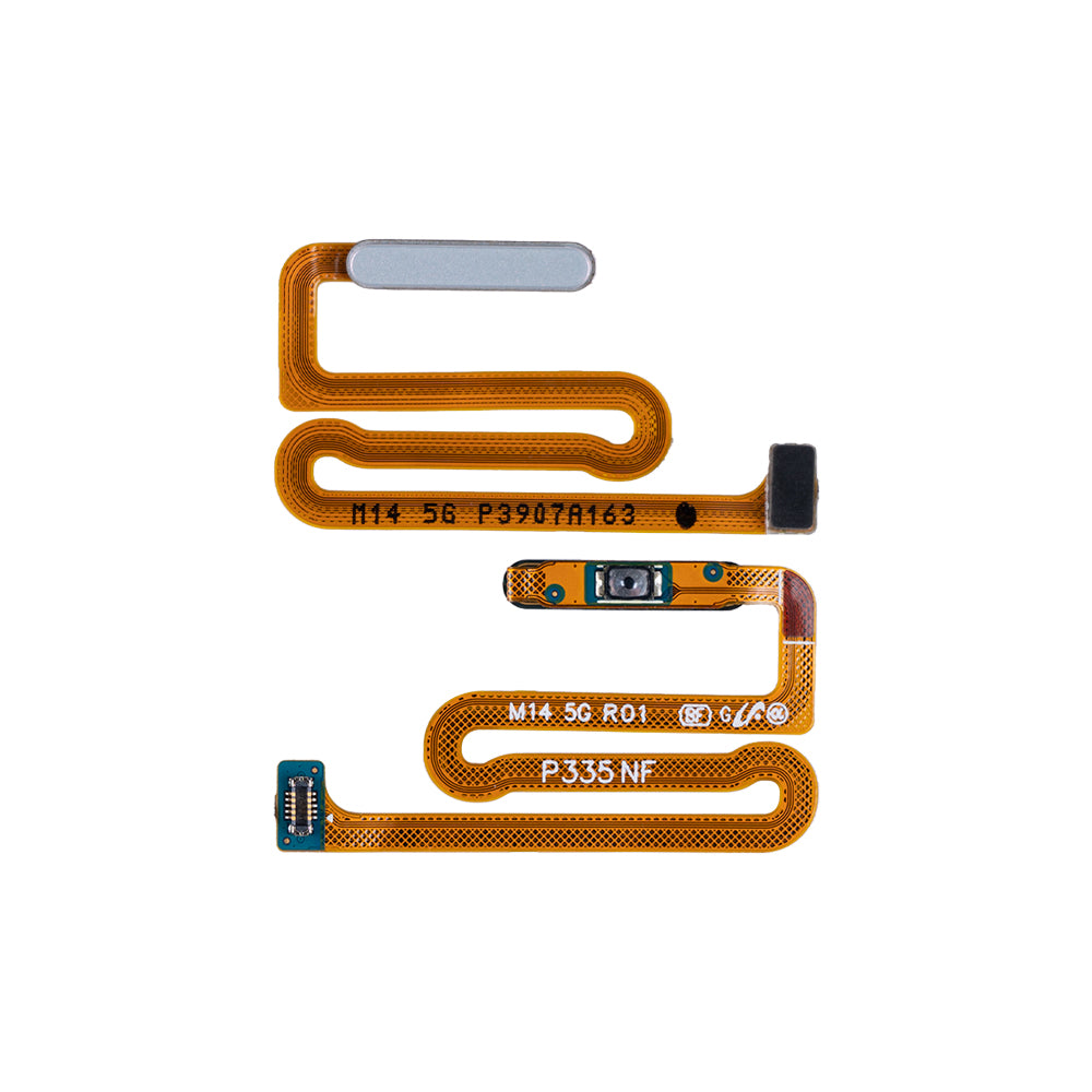 Samsung Galaxy M14 5G M146B Sensor de impressão digital flexível com botão liga/desliga prateado OEM