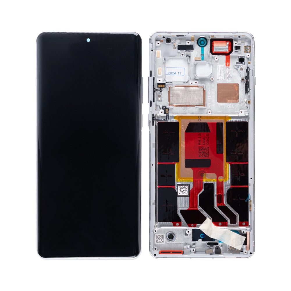 Ecrã e digitalizador OnePlus 12 com moldura prateada OEM
