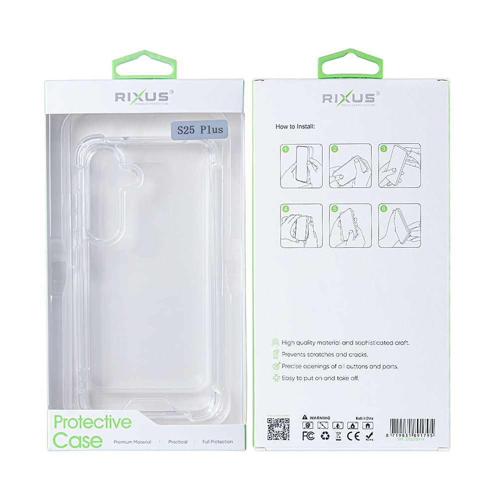 Capa Rixus Anti-Burst para Samsung Galaxy S25 Plus Transparente