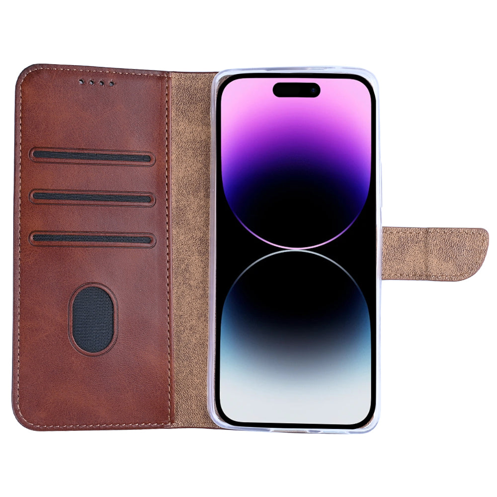 Estante de livros Rixus For Apple iPhone 14 Pro Max Castanho