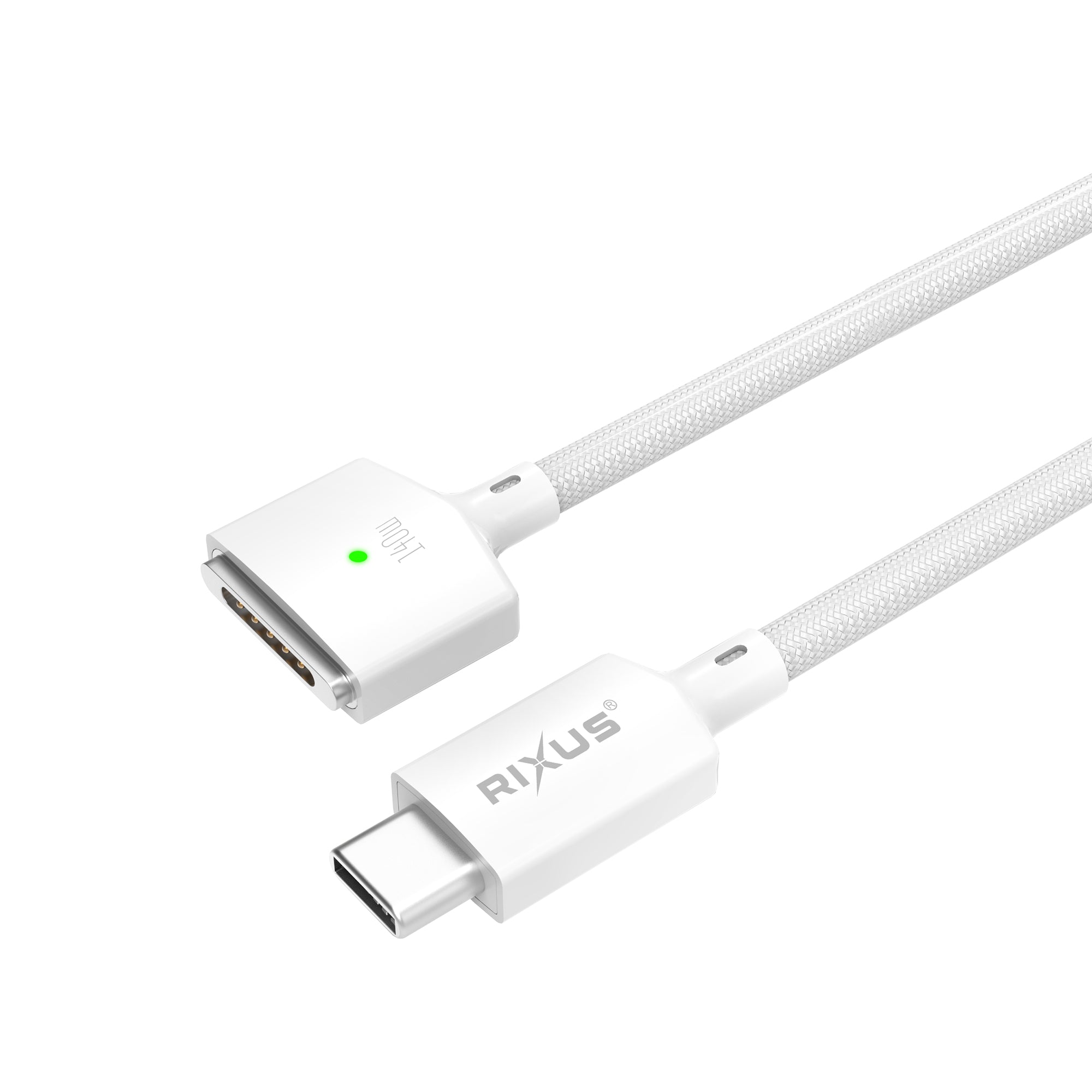 Rixus RXUC140 USB-C To MagSafe Compatible 3 Cable 140W White