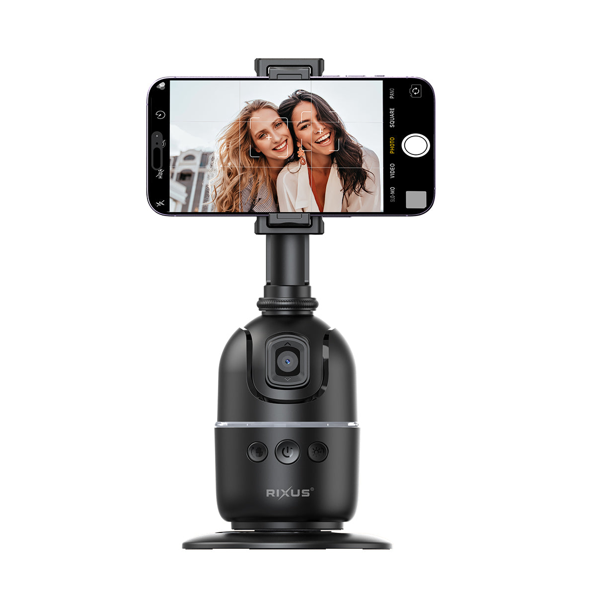 Rixus RXAG03 Rastreio automático do rosto para Vlog, vídeo, Tik Tok Preto