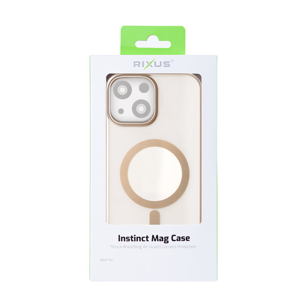 Capa Rixus Instinct Mag For Apple 15 Desert Titanium