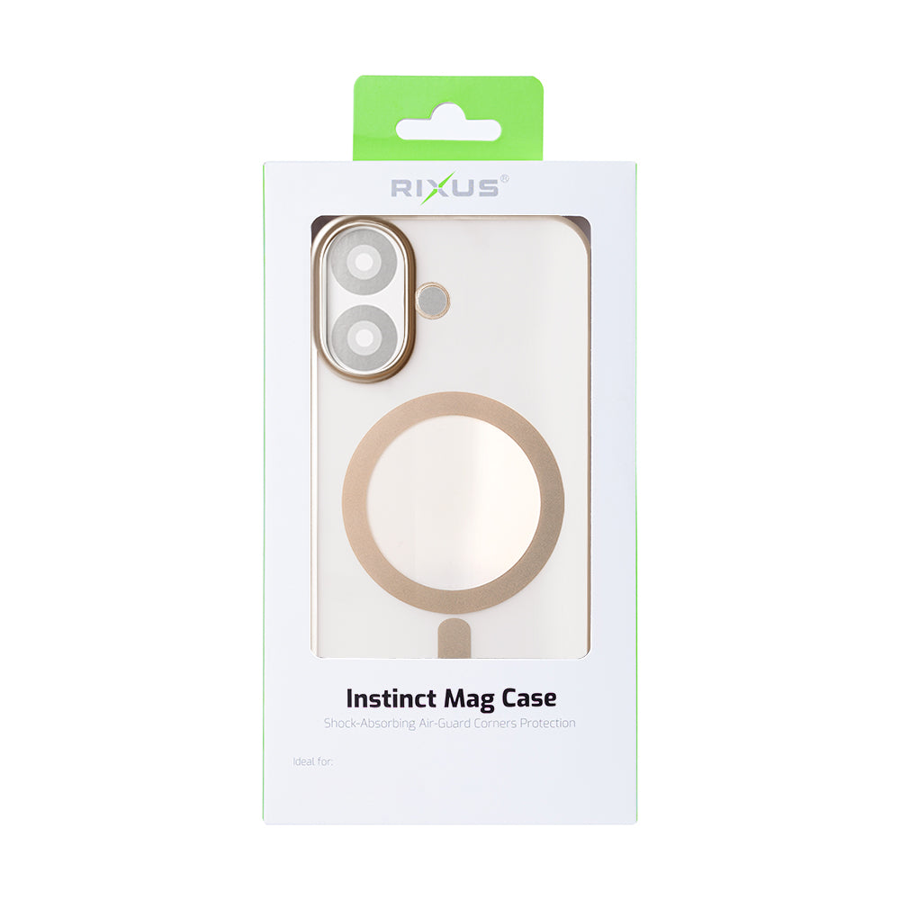 Capa Rixus Instinct Mag For Apple iPhone 16 Plus Desert Titanium